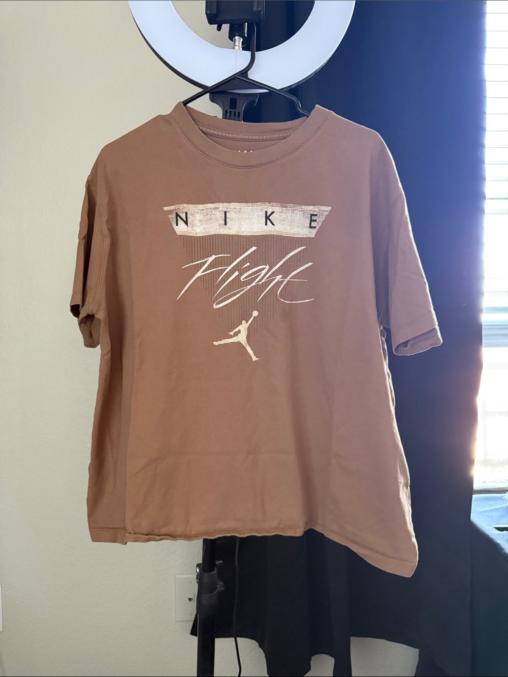 Nike Brown Flight Graphic Tee with White Print